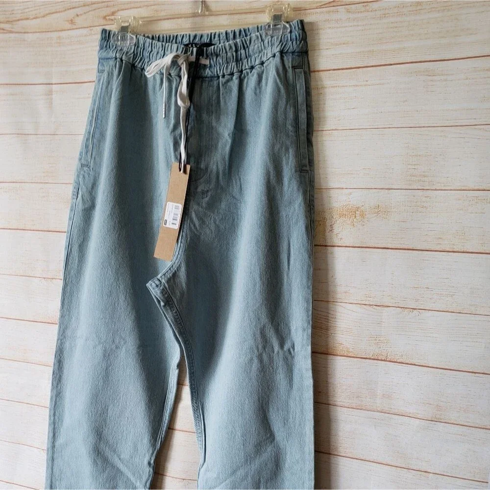 Ksubi Denim Track Pants Elasticated Waistband Drawstring Classic Men Size Small